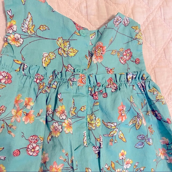 Baby Gap baby girls green floral dress with matching bloomers - Picture 7 of 8